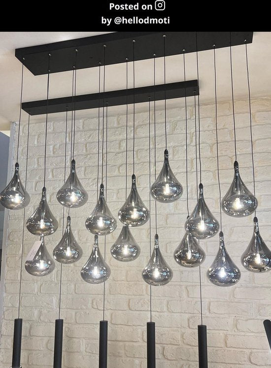 Lucide TEARS - Hanglamp - LED Dimbaar - G4 - 16x1,5W 3000K - Zwart