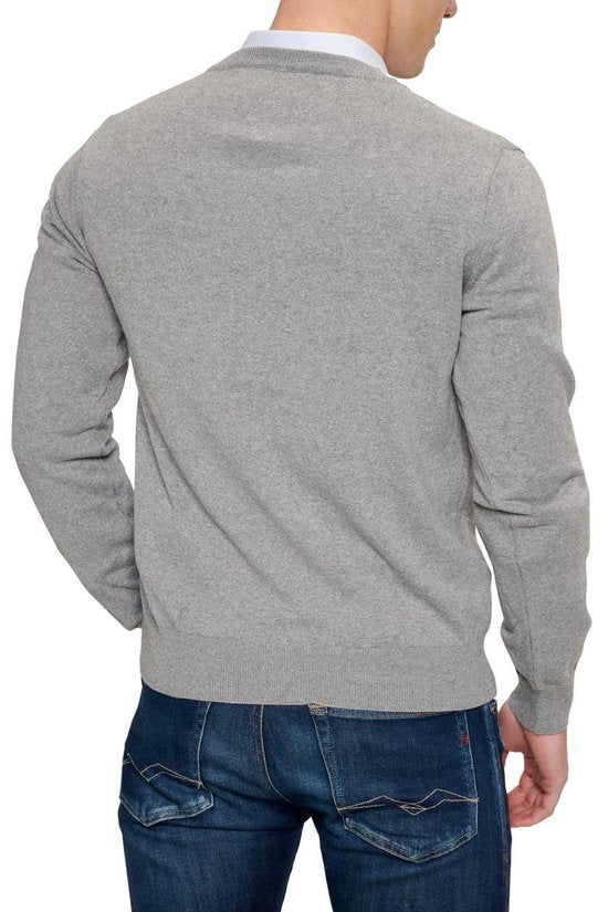 Mario Russo Pullover - Lichtgrijs - Maat XL - Italiaanse Schnitt - 85% Katoen Pullover