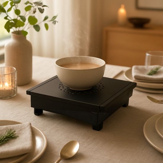 Ceruzo Warmhoudplaat Compact – Rechaud – 1 Waxinelichtje – Zwart