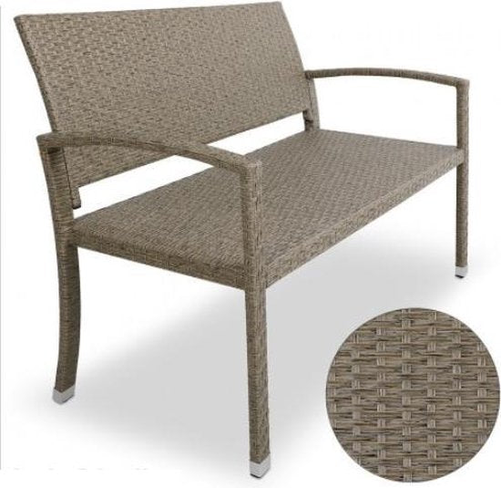 Casaria Polyrattan Tuinbank – 2-Zits UV-bestendig - Beige
