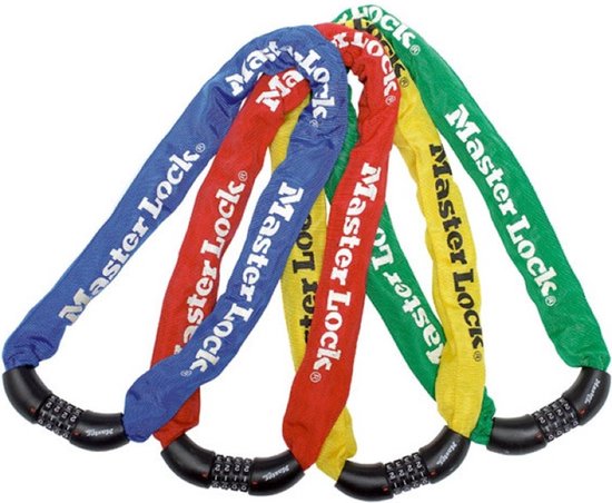 Stalen ketting 90cm x Ø 8mm met instelbare combinatie van 4 cijfers nylon sl