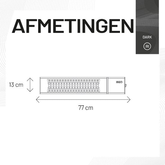 Sunred – Triangle - Dark lijn - Zwart - Wand model - Terrasverwarmer – Carbon rosé goud technologie - 2500 W – ECO - 9 standen - Afstand bestuurbaar - SMART – APP – Timer - Elektrische heater – SMART heater – SLIMME heater