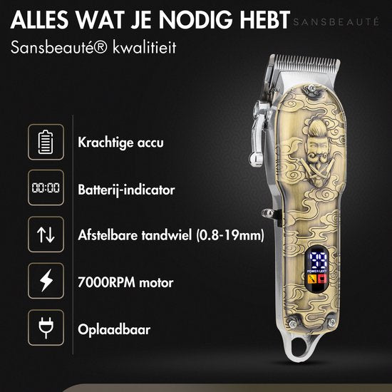 Professionele Draadloze 5-in-1 Tondeuse met Foil Shaver - Sansbeauté - Tondeuse Mannen Hoofdhaar - Cheveux Haar - Haartrimmer - Kapper Haar Machine - Haartondeuse - Trimmer Baard - Barbe Hair Clipper - Kapper Buddha Trimmer - Barber Set - Kappersset