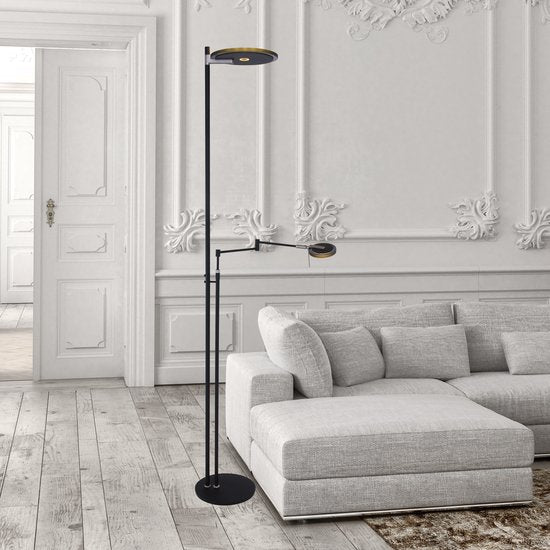 Vloerlamp woonkamer industrieel Turound LED 2663ZW Zwart