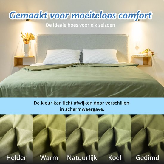 Hoes voor de verzwaringsdeken van EL Life 135 x 200 CM - 7 KG & 9 KG - Overtrek Hoes van 100% biologisch katoen - Licht Olijf Groen