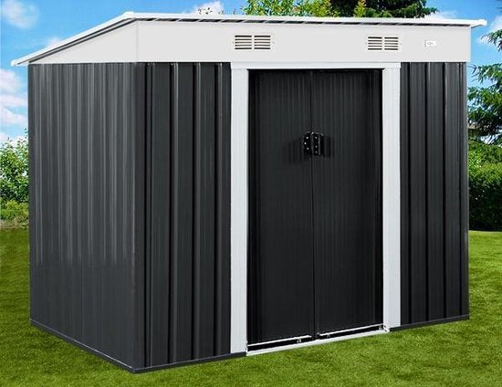Metalen Tuinhuis - 1,8m² met Fundering Schuifdeuren – Antraciet