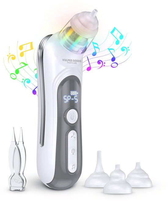Vulpes Goods® BabyCare - Baby Neusreiniger - Baby Neusreiniger Elektrisch - Neusdouche Elektrisch - Neusreiniger - Snoetenpoetser - Neuszuiger - Grote Batterij - USB C - PRO