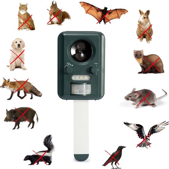 Perel Ultrasone ongedierteverjager op zonne-energie, outdoor, afweermiddel tegen muizen, ratten, insecten, katten, marters, vogels, vossen, kattenschrik, marterverjager, oplaadbaar via usb, tot 65m²