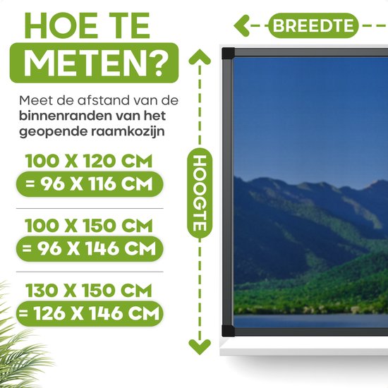 O'DADDY® Raamhor - 130x150 cm - Aanpasbaar Vliegengaas - Glasvezel - Horrengaas - Insectenhor - Veelzijdig en Gemakkelijk te Monteren - Zwart