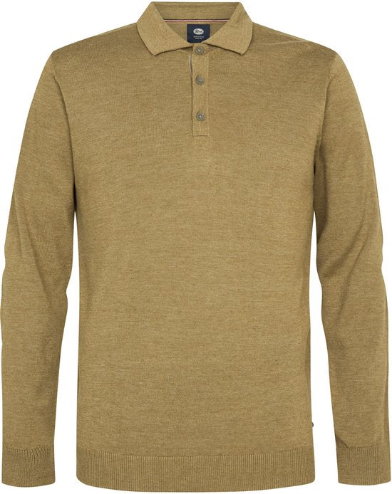PETROL INDUSTRIES - Heren Gebreide Polo - Maat XL - Tan