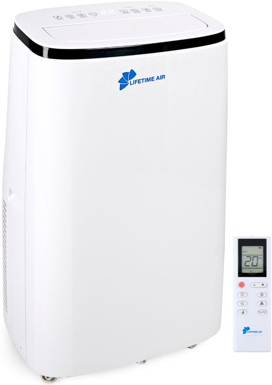 Lifetime Air Mobiele Airco – 14.000 BTU - Airconditioner incl. Raamafdichting kit - Airconditioning, Luchtontvochtiger en Ventilator - Air Conditioner met Slang – Verkoeling tot 96m3 – Timer en Afstandsbediening