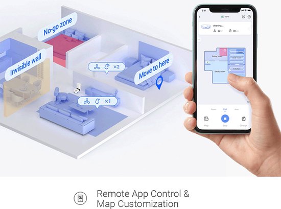 EZVIZ Robotstofzuiger en dweil - RE5 Plus - App besturing - zelf reinigend - dweilen en stofzuigen