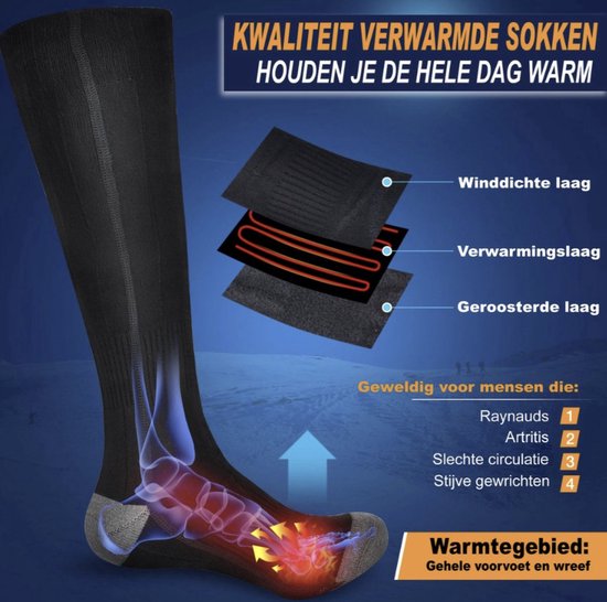 Verwarmde Sokken - Elektrische Sokken - sokken - Elektrische Verwarmde Sokken - Maat 36-41