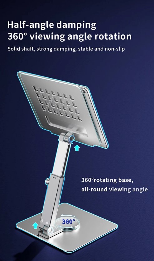 Garpex® Laptop Standaard – Verstelbaar & 360° Draaibaar – Aluminium – Universeel Voor 10 tot en met 17 Inch Apparaten