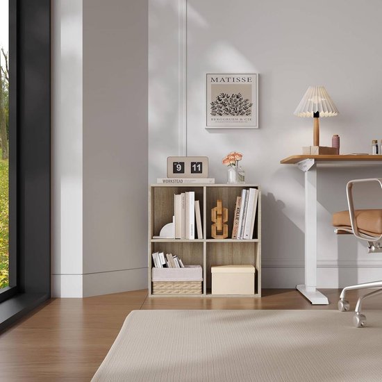 Woltu Boekenkast - 29x59,8x59,6cm - Staand - 4 Vakken - Wit