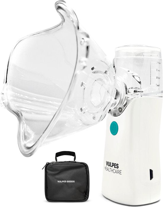 Vulpes Goods® HealthCare Aerosoltoestel – Ultrasone Inhalator – Nebulizer – Oplaadbaar – Incl. 4 Mondstukken