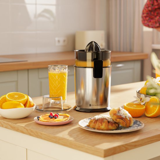 KitchenBrothers Citruspers - Handmatig - Met Uitloop - 0.5L - RVS