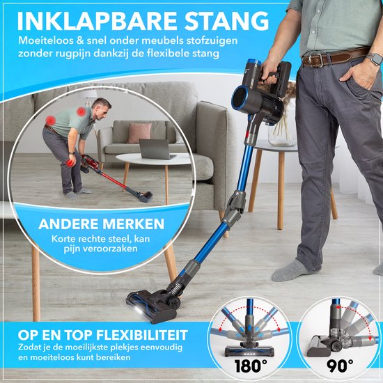 Innovixpro® Steelstofzuiger Draadloos - Krachtige 30KPa Steelstofzuiger met Dweilfunctie - Zonder Zak - Op Accu - Incl. Extra Opzetstukken & Opbergtas - HEPA Filter - Steelstofzuigers - Handstofzuiger - Multifunctionele Steelstofzuiger