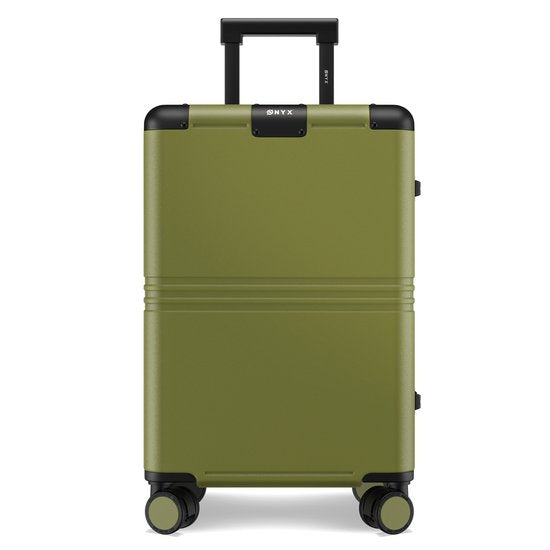 ONYX Hybrid Pro Handbagage Koffer 35 Liter - Gerecycled Polycarbonaat en Ritsloos Design - Reiskoffer met TSA slot en Spinner wielen - Lichtgewicht Trolley - Olive Green