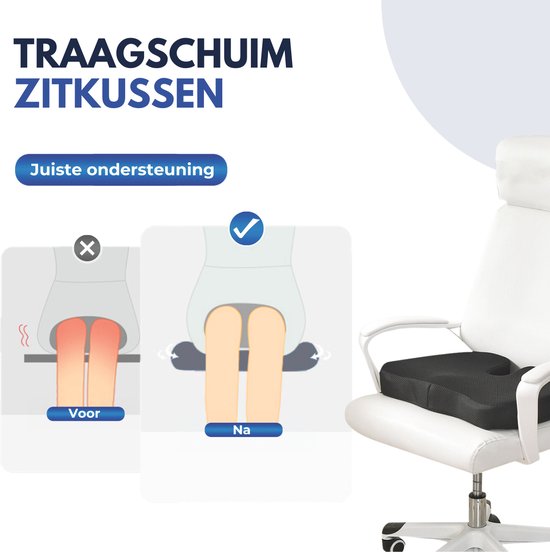 Softsie Zitkussen Orthopedisch en Ergonomisch - Stuitkussen - Zitkussens - Wigkussen - Auto - Zit Kussen