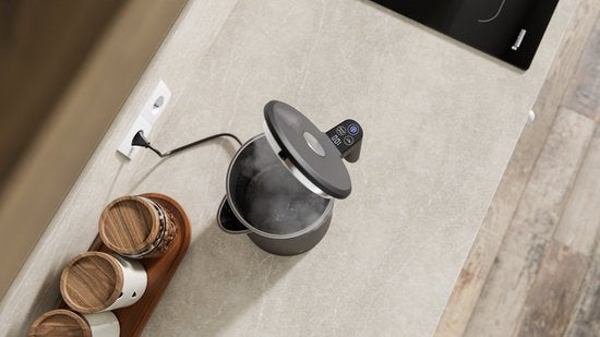 KitchenBrothers Waterkoker - 1.7L - Met Temperatuurregeling - Elektrisch - Warmhoudfunctie - Display - Dubbelwandig - Cool-touch - 2200W - Zwart