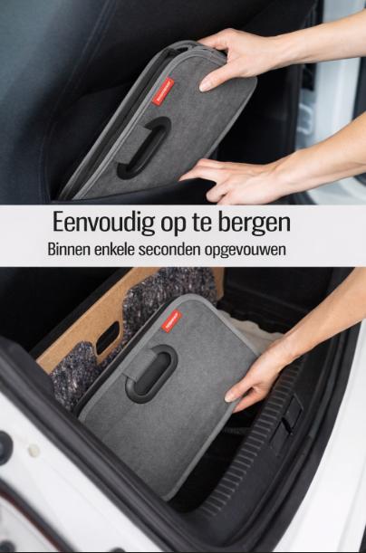 HELDENWERK Opvouwbare kofferbaktas met antislip klittenband - kofferbak organizer, auto vouwbox, boodschappentas - versterkt en stabiel
