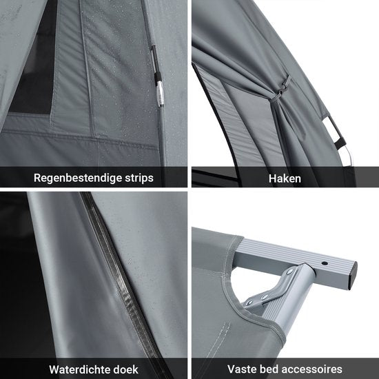 SoBuy OGS32-II-HG Opblaasbare Camping Tent - Grijze Textiel 193x161cm