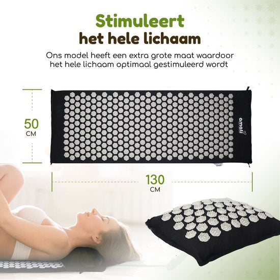 Amati Blue Lotus Spijkermat - Incl. Kussen en Accessoires - Zwart