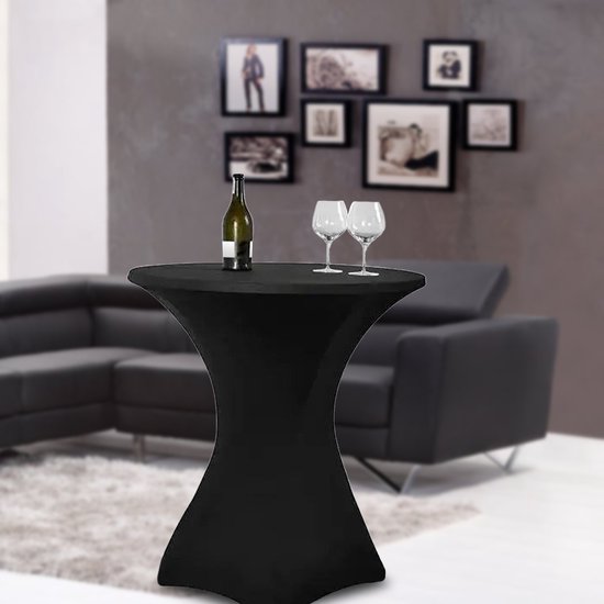 Infinity Goods Stevige Zwarte Statafel Incl. Zwarte Statafelrok - Partytafel - Robuust en Weersbestendig - Inklapbaar - 80cm x 110cm - Feest