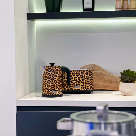 Bourgini Trendy Panter Waterkoker - Stijlvolle Waterkoker met Panterprint voor Moderne Keukens