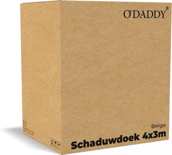 O'DADDY® Schaduwdoek 4x3m Rechthoek - Zonnezeil - Schaduwnet - Luifel Met Bevestiging Materiaal - Waterbestendig - UV30 Zonwering - Beige