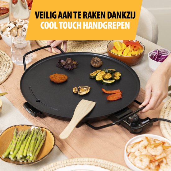 Tristar Bakplaat - BP-2787 - 2000W - Gourmet, Cirkle grill Ø40cm - 4 personen - PFAS-Vrij