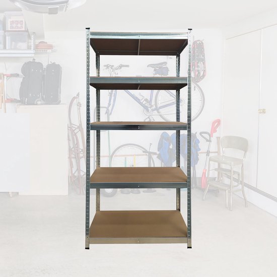 BRASQ Stellingkast - Set van 2 - Metalen Opbergrek - voorraadkast - wandkast - Magazijnstelling 180x90x40 - 5 lagen - 175 KG per plank - max 875 KG