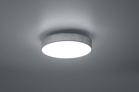 TRIO LUGANO - LED Plafondlamp - 42W - Dimbaar & Afstandsbediening - Nachtlampfunctie - Traploos Instelbare Lichtkleur - Plafondmontage - Grijs