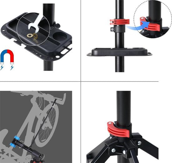 Monzana Fietsmontagestandaard - Verstelbaar Inklapbaar 30 kg - Zwart