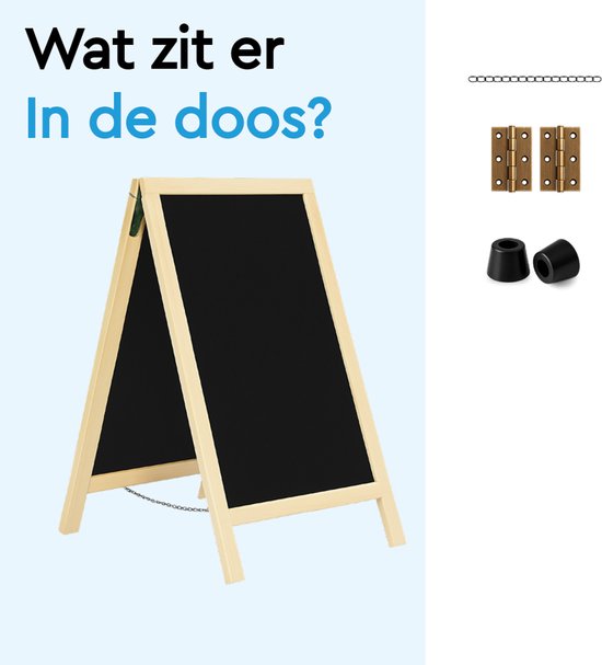 BRASQ Krijtstoepbord Blank - 55x 85 CM - Krijtbord - Reclamebord - Stoepbord - Dubbelzijdig - voor Binnen en Buiten - Horeca