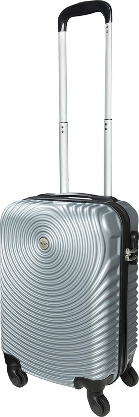 Ceruzo Handbagage Koffer - Trolley - 28L- 51.5 cm - Zilver Grijs - Spinnerwielen 360° - Cijferslot