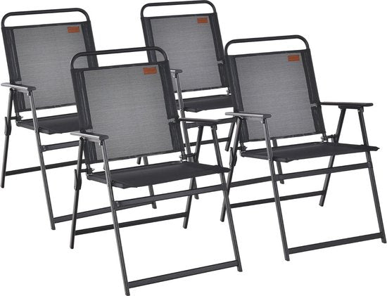 Coast Tuinstoel set van 4 - Inklapbaar - Max. 150 kg - Zwart