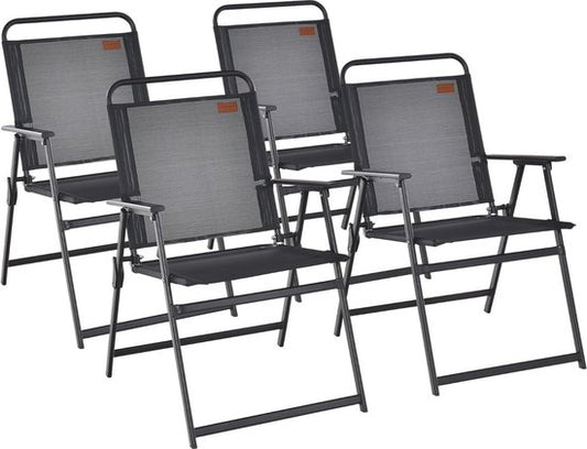 Coast Tuinstoel set van 4 - Inklapbaar - Max. 150 kg - Zwart