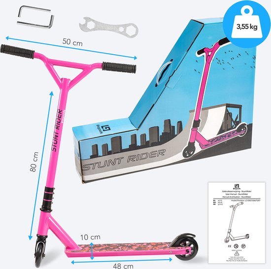 LifeGoods StuntRider - Stuntstep - Step - 100mm Wielen - Roze