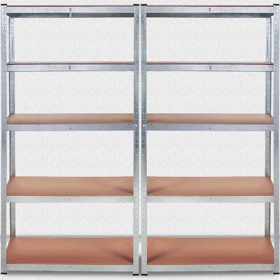 Monzana Stellingkast Metaal – incl. 5 MDF Planken tot 350kg - Zilver