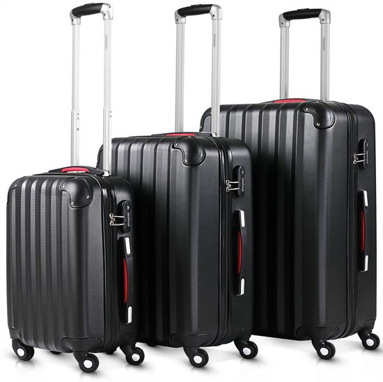 Monzana Hardcase Kofferset Baseline – 3 Stuks M/L/XL - Zwart