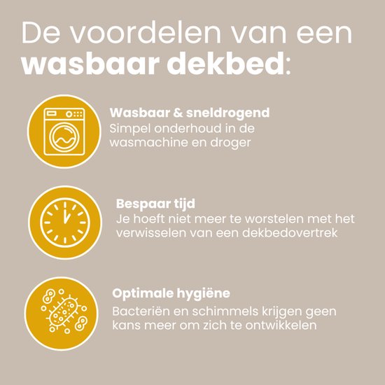Dekbed-Discounter - Sleeptime Lazy Wasbaar dekbed 140 x 200 cm - Inclusief 1 kussensloop - Wasbaar op 40 graden - All season dekbed - Mado
