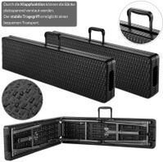 Casaria Tuinbank Vouwbaar - 2 Stuks met Draaggreep -180 cm Zwart