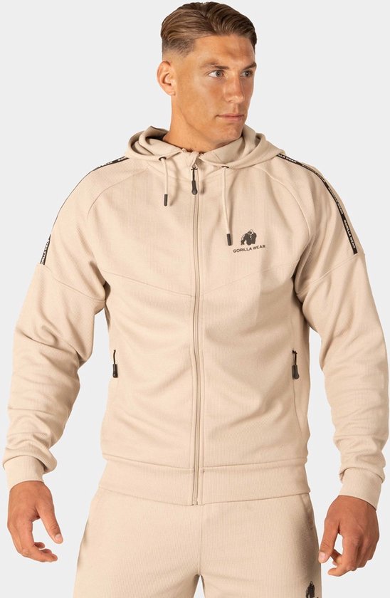 Gorilla Wear Harvey Trainingsjack - Hooded - Beige - 2XL