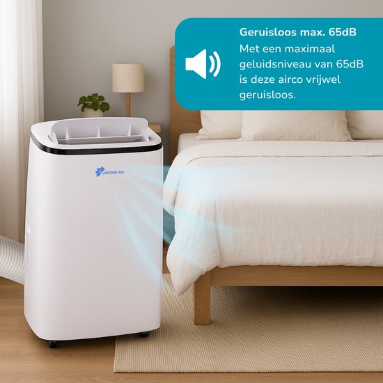 Lifetime Air Mobiele Airco – 14.000 BTU - Airconditioner incl. Raamafdichting kit - Airconditioning, Luchtontvochtiger en Ventilator - Air Conditioner met Slang – Verkoeling tot 96m3 – Timer en Afstandsbediening