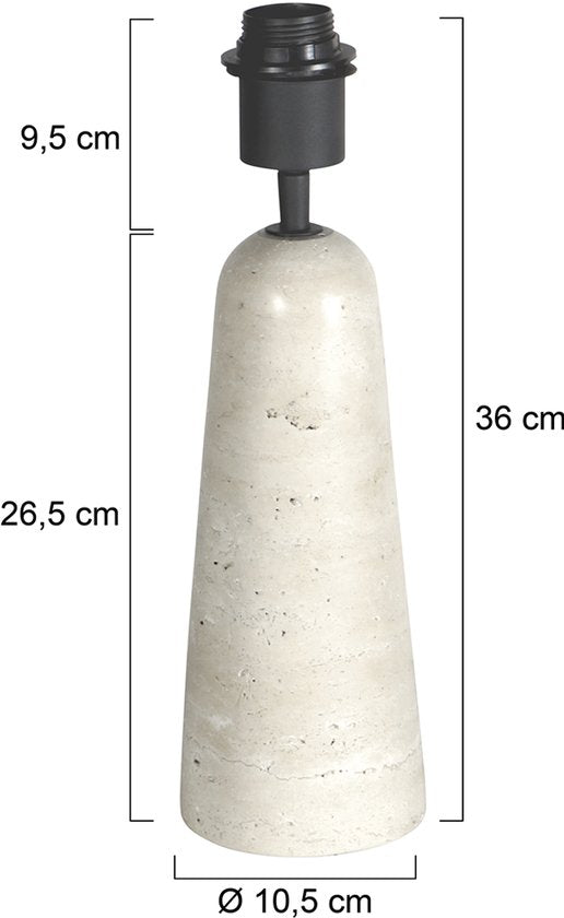 Anne Lighting - tafellamp - Travino - crème - steen - Ø 10cm - E27 - 4401CR