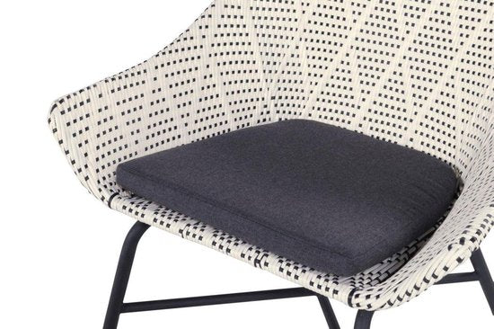 Hartman Delphine Loungestoel - Diamond Wicker - Zwart Aluminium Onderstel