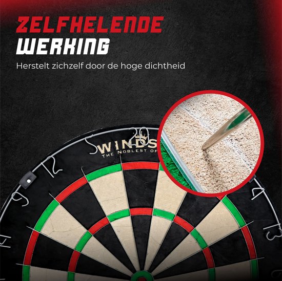 Windsor Dartbord met Dartpijlen - Accessoires - Blade Wire - A-Klasse Sisal - Dartboard