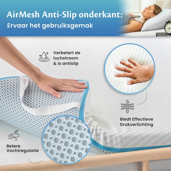 EL Life Topper 80x200 cm - Matras Topdekmatras - Matrastopper Gel Infused Traagschuim & Aircell-schuim - Medium Hardheid